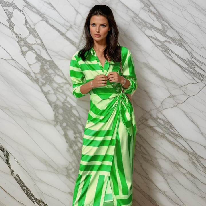 Miral – Elegant Wrap Dress with Pattern