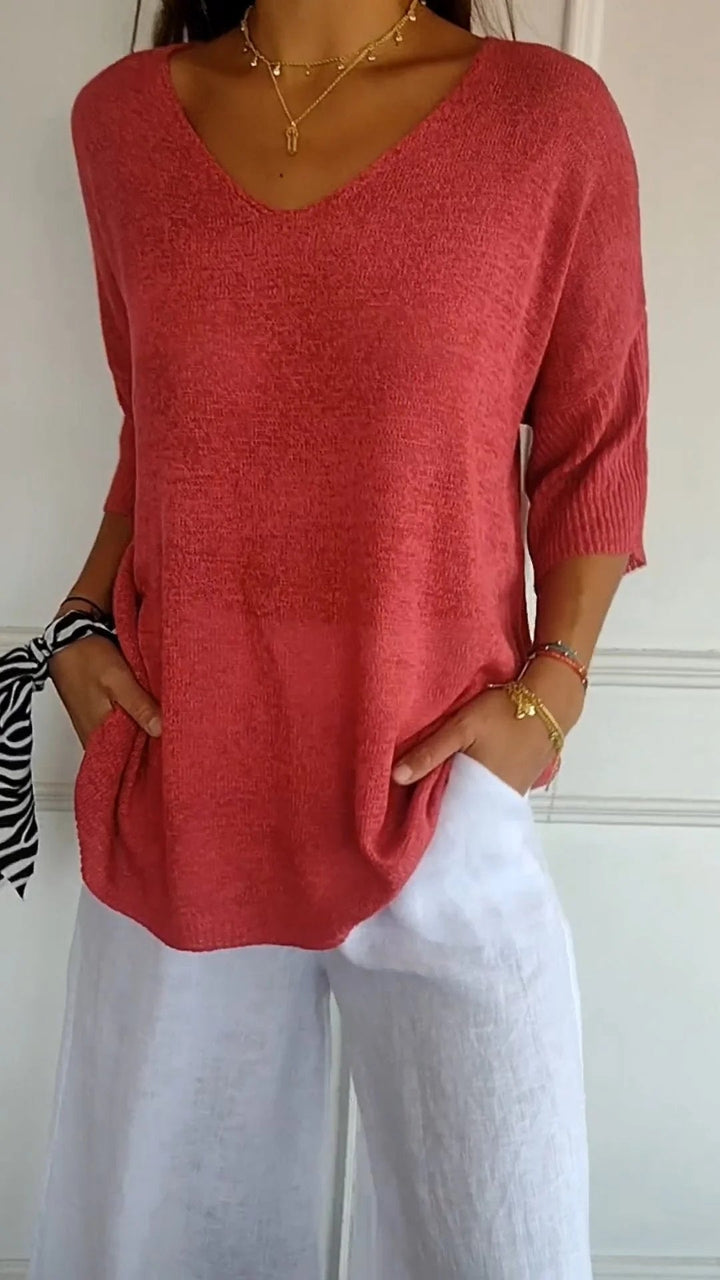 Astana – Timeless Knit Top with Feminine Charm