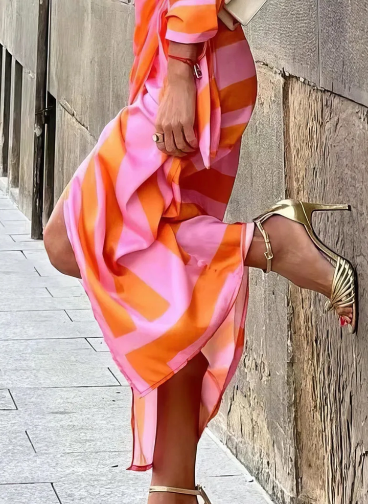 Miral – Elegant Wrap Dress with Pattern