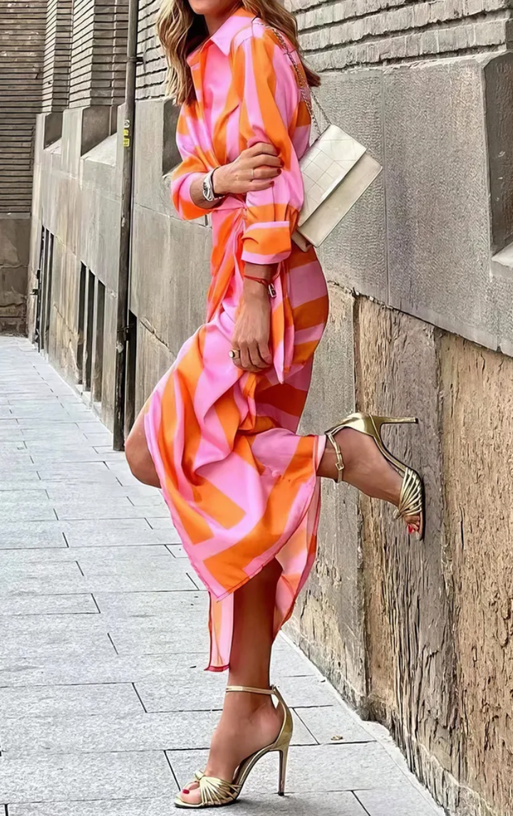 Miral – Elegant Wrap Dress with Pattern