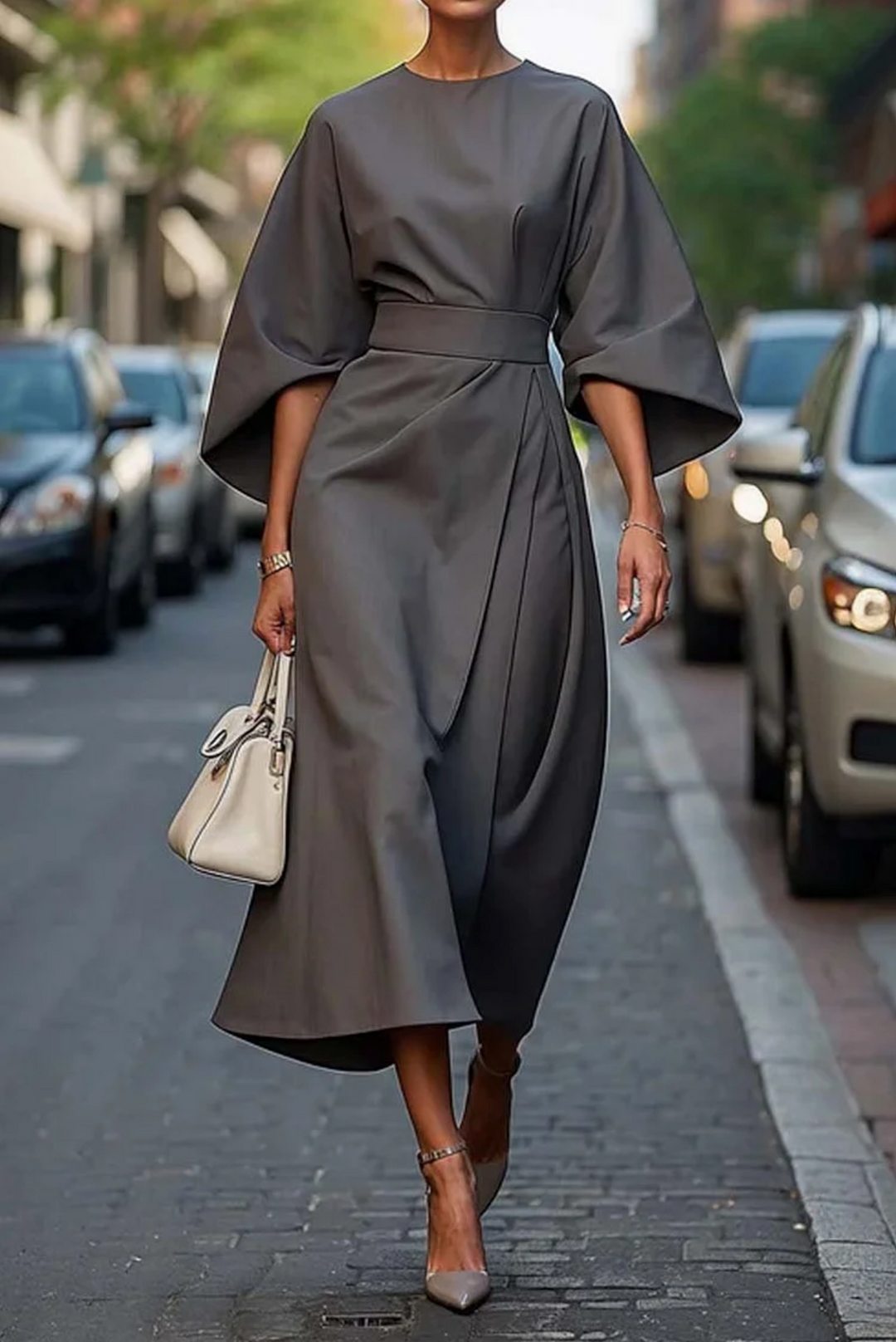 Louise – Elegant Dress with Lantern Sleeves