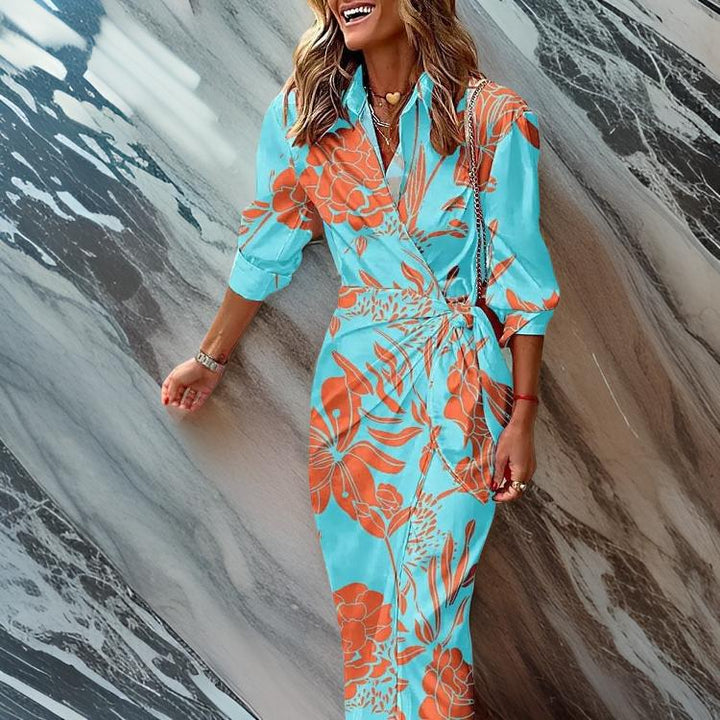 Miral – Elegant Wrap Dress with Pattern